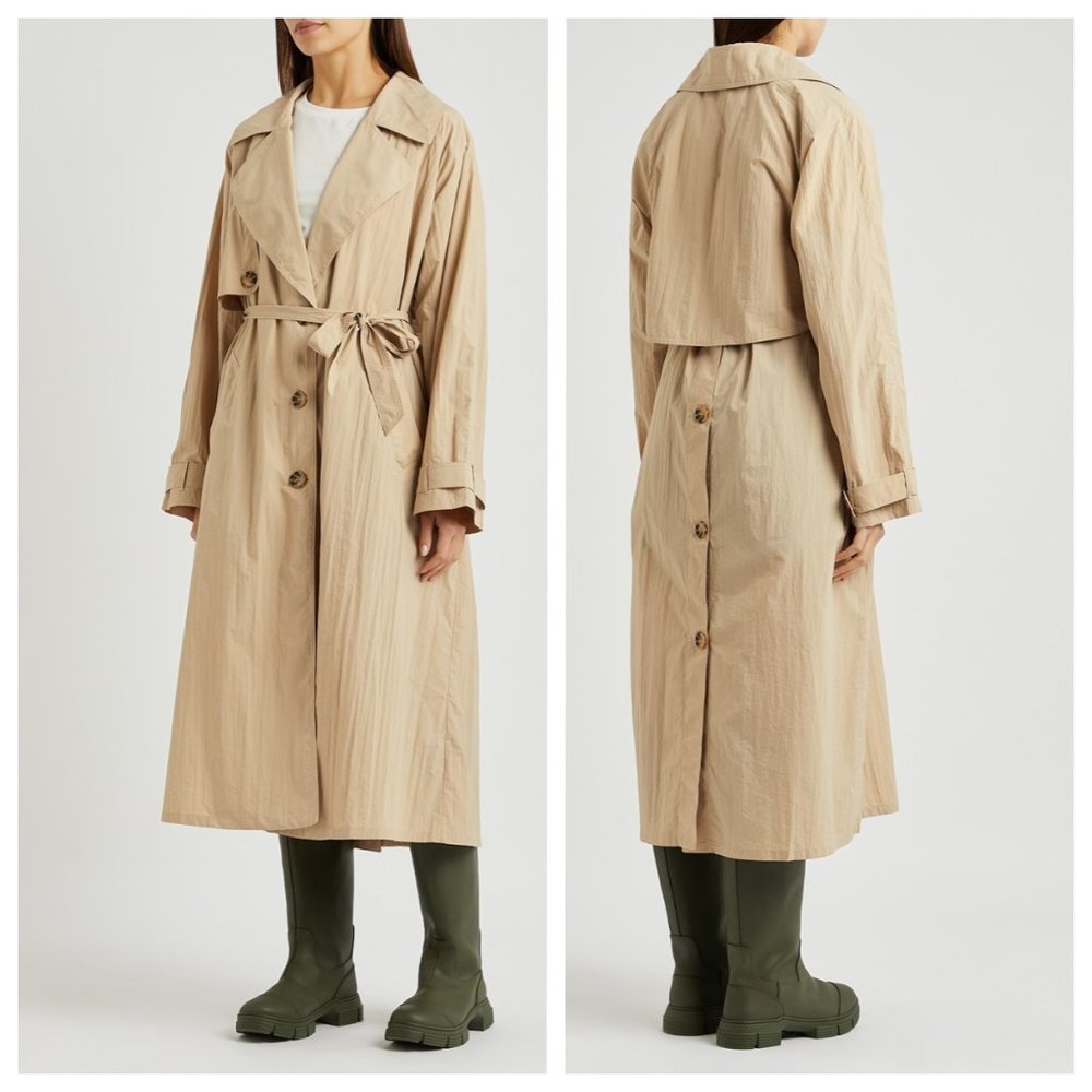Free People Eastwick Oversized Trench Coat in Beige